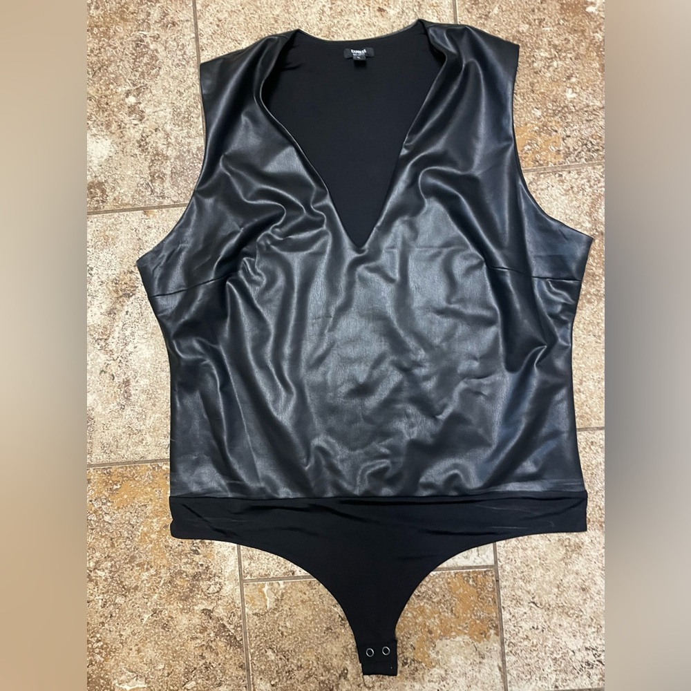 Women’s Express faux leather Bodysuit